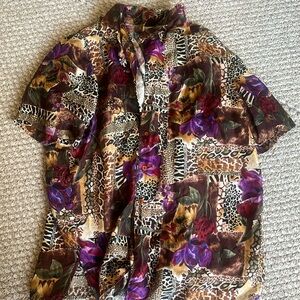 silk animal print shirt vintage